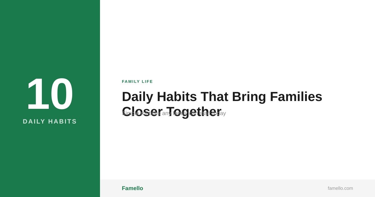 10 family habits