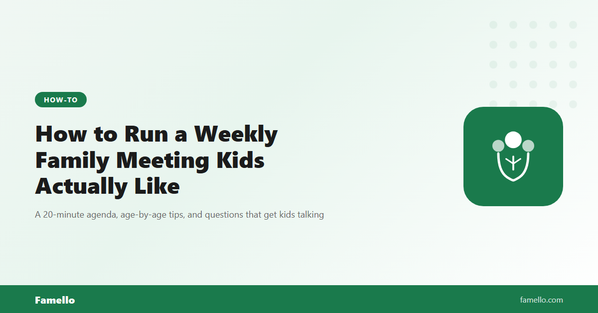 How to Run a Weekly Family Meeting Kids Actually Like
