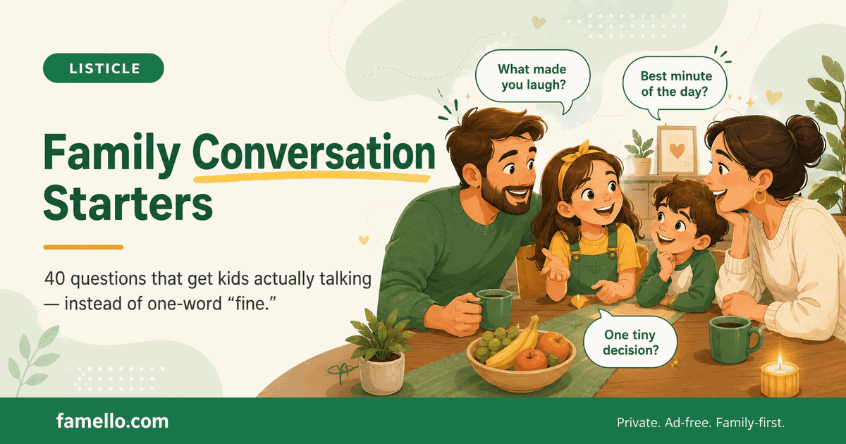 Family Conversation Starters: 40 Questions That Get Kids Actually Talking