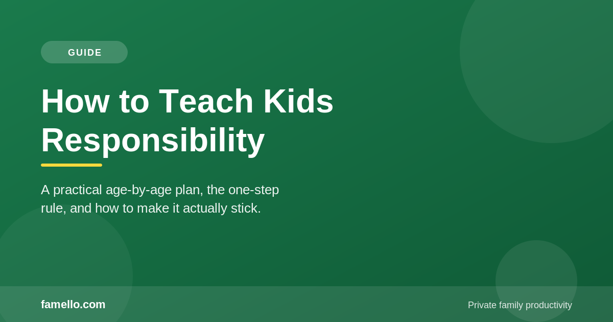 How to Teach Kids Responsibility: A Practical Age-by-Age Guide