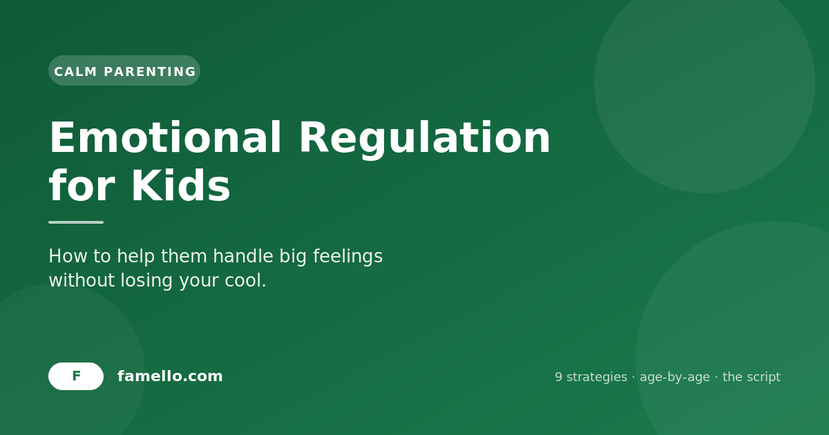 Emotional Regulation for Kids: How to Help Them Handle Big Feelings (Without Losing Your Cool)